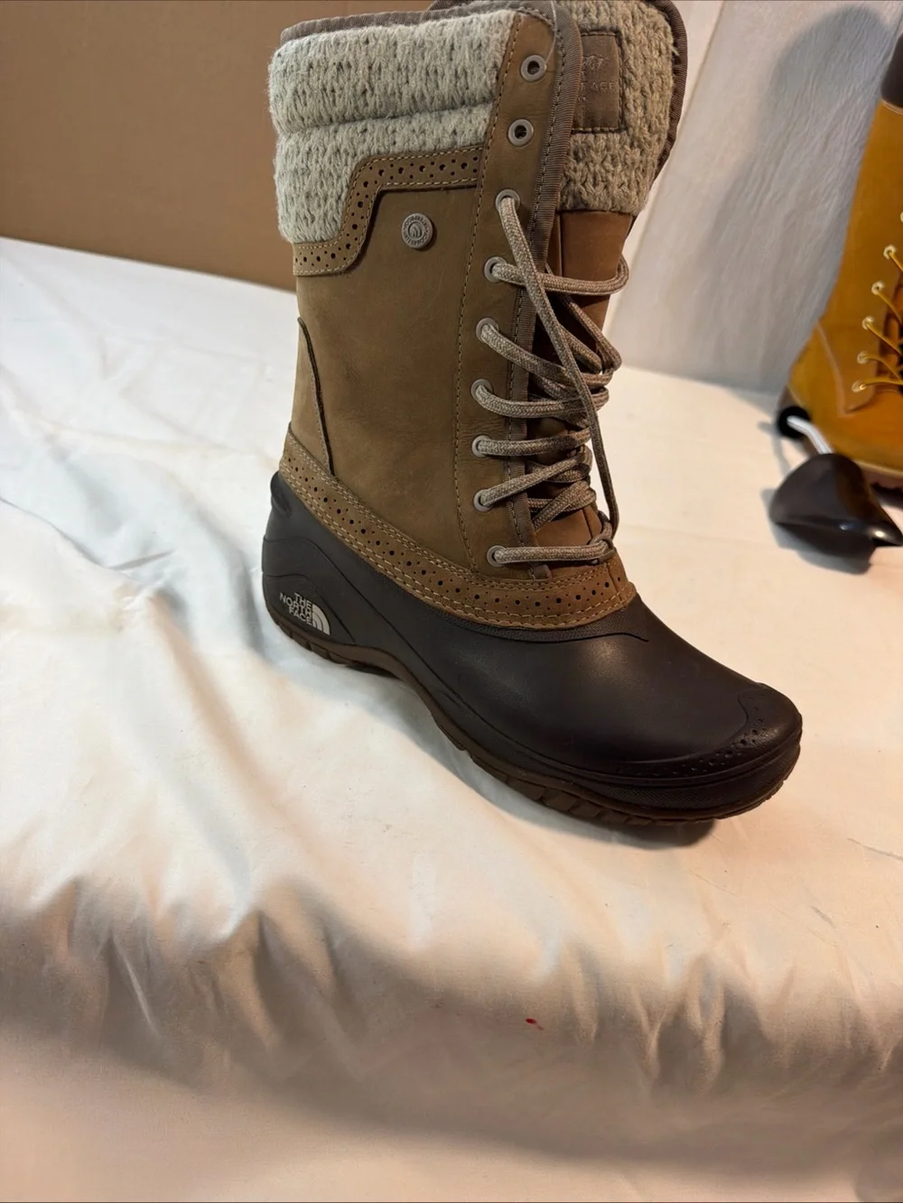 The North Face Women's Brown & Tan Waterproof Lace-Up Winter Boots